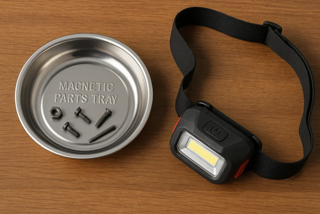 Magnetic Parts Tray & HeadlampWork Light